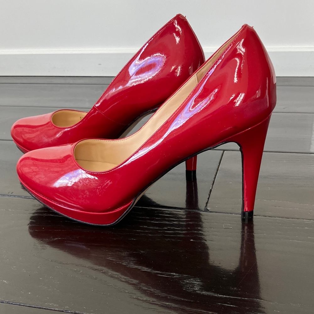 Cole Haan x NikeAir Patent Leather Red 3.5 Inch Heels Women’s Size 10B - Picture 7 of 7